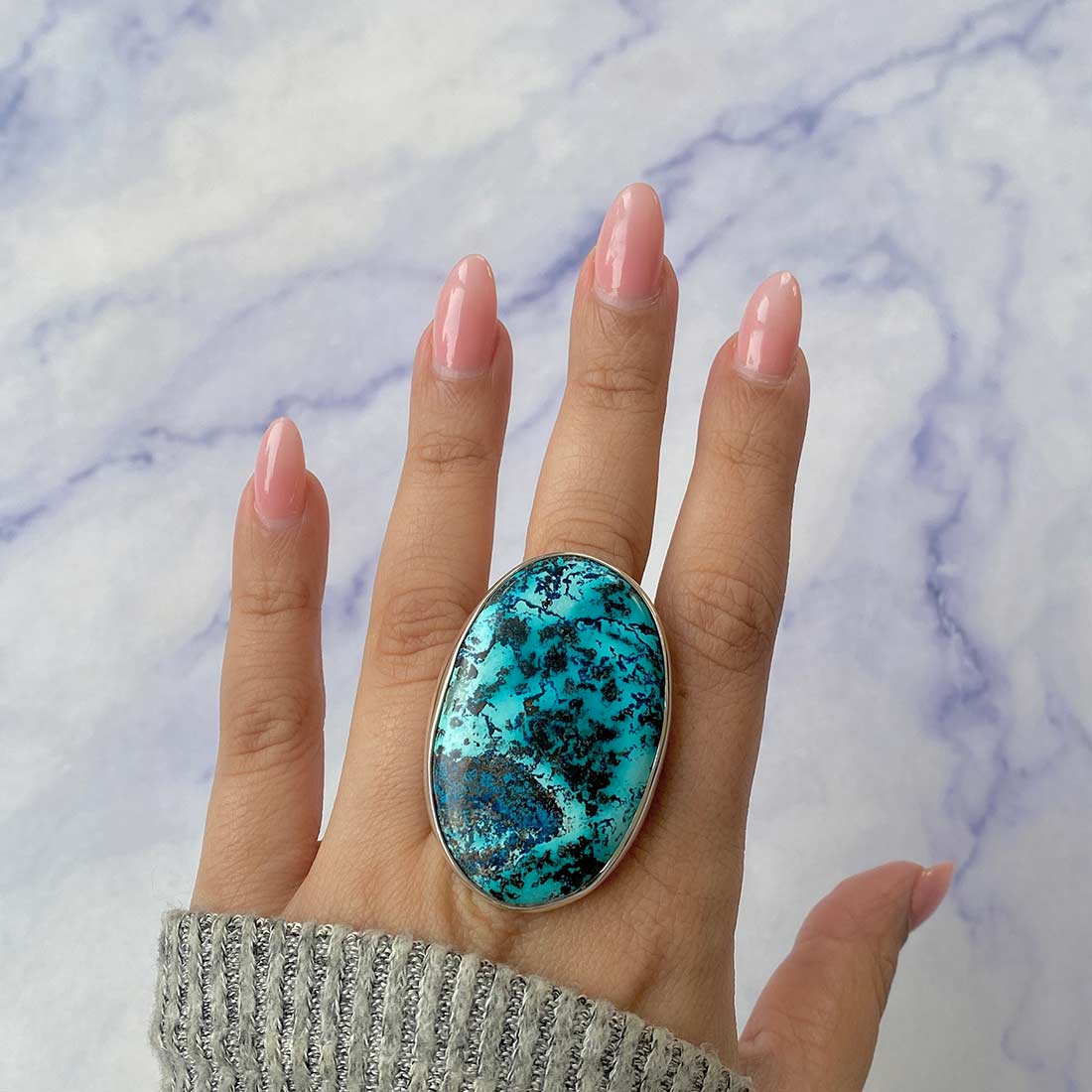 Shattuckite Adjustable Ring-(STK-R-37.)